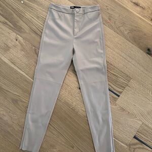 Zara Light Tan Faux Leather Trousers